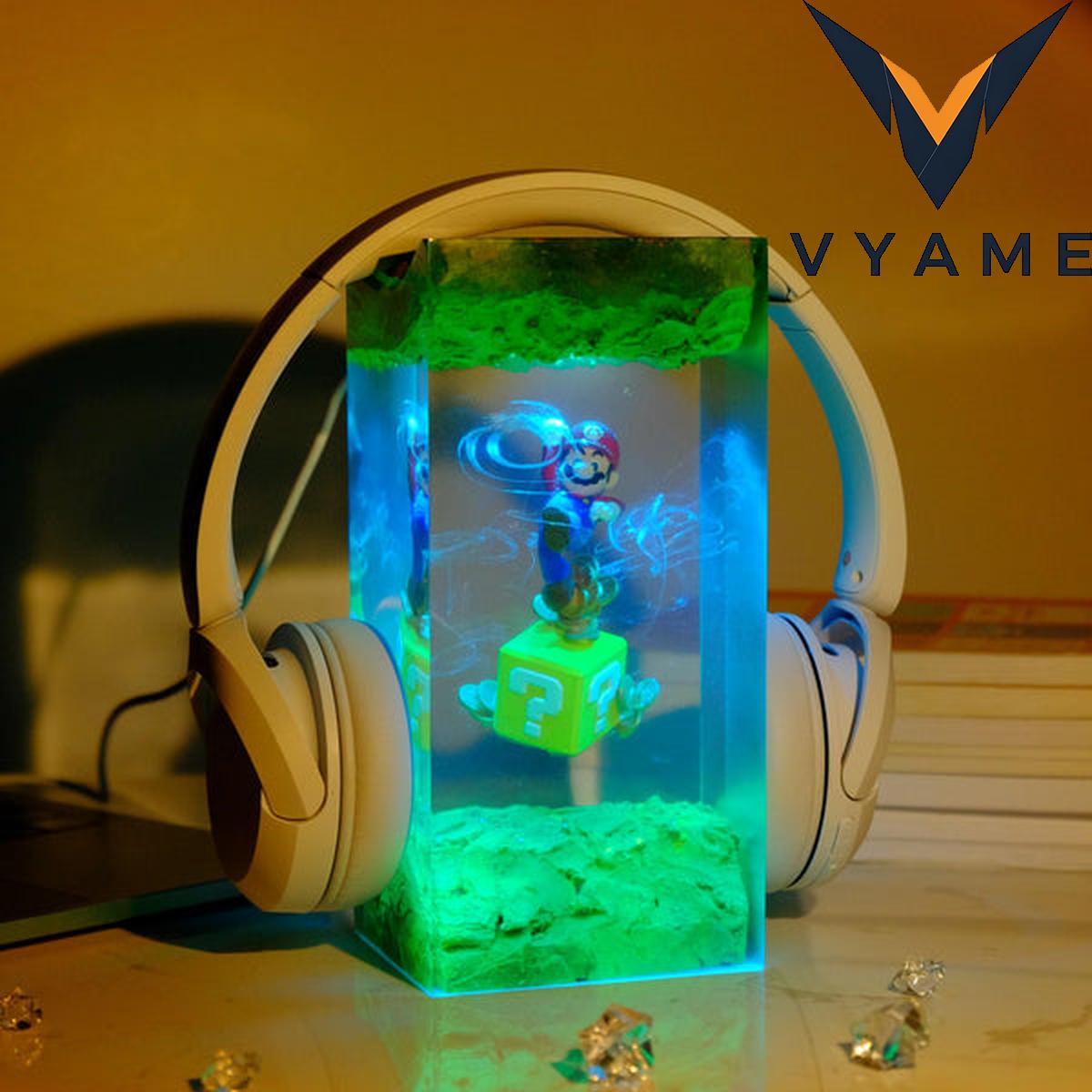 Super Mario Resin LED Night Light - Handmade Custom Gaming Decor Gift Super Mario Resin LED Night Light - Handmade Custom Gaming Decor Gift