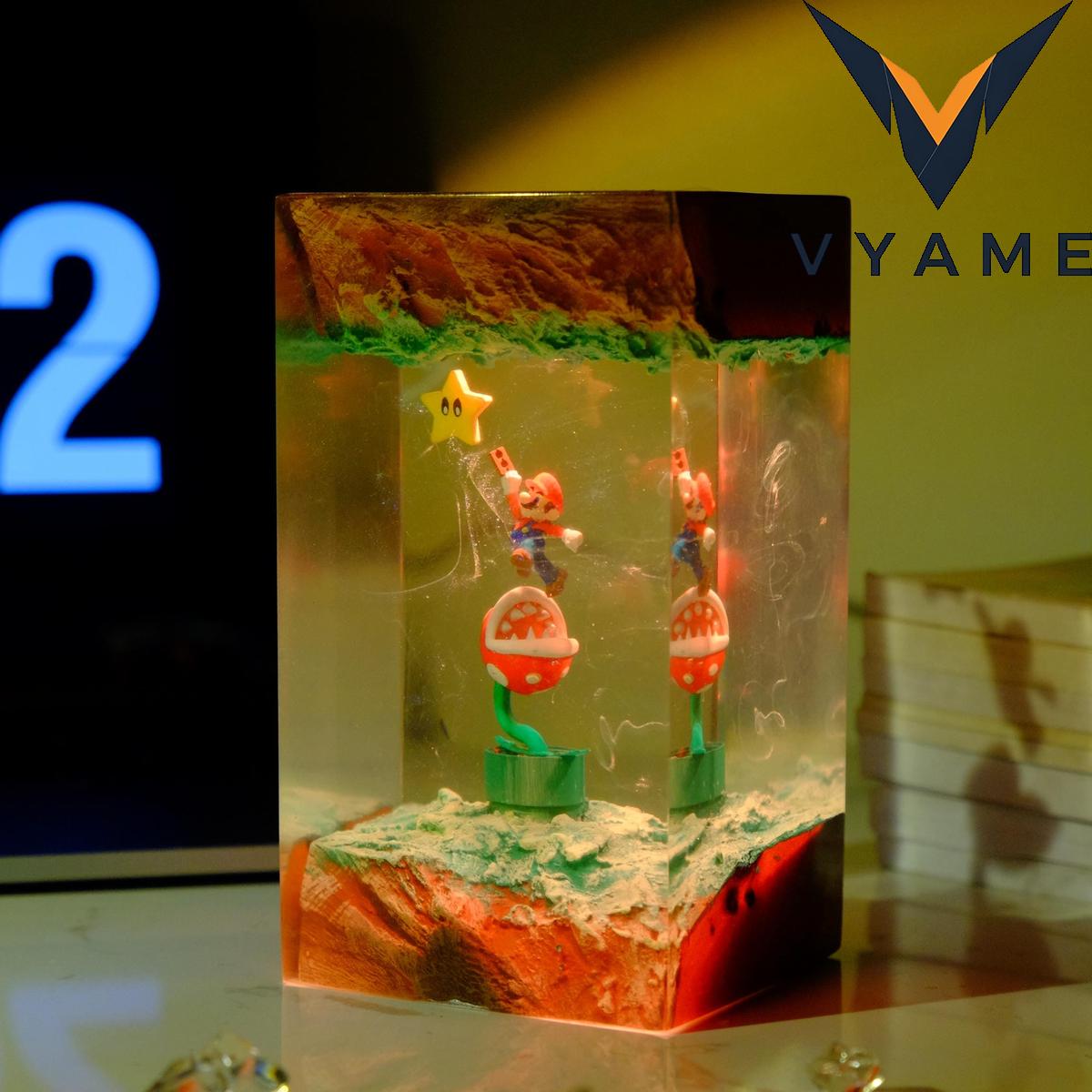 Super Mario Resin LED Night Light - Handmade Custom Gaming Decor Gift Super Mario Resin LED Night Light - Handmade Custom Gaming Decor Gift