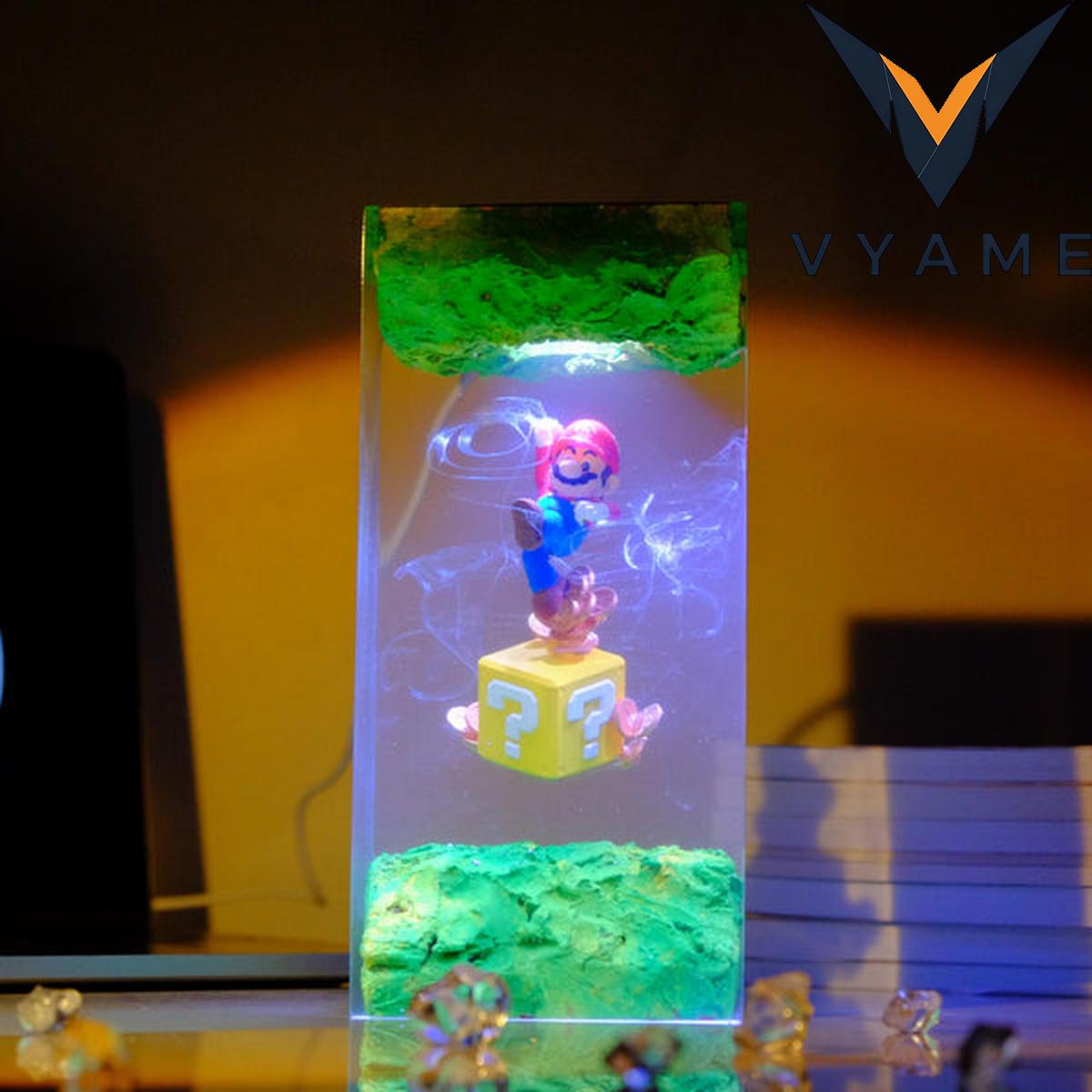 Super Mario Resin LED Night Light - Handmade Custom Gaming Decor Gift Super Mario Resin LED Night Light - Handmade Custom Gaming Decor Gift