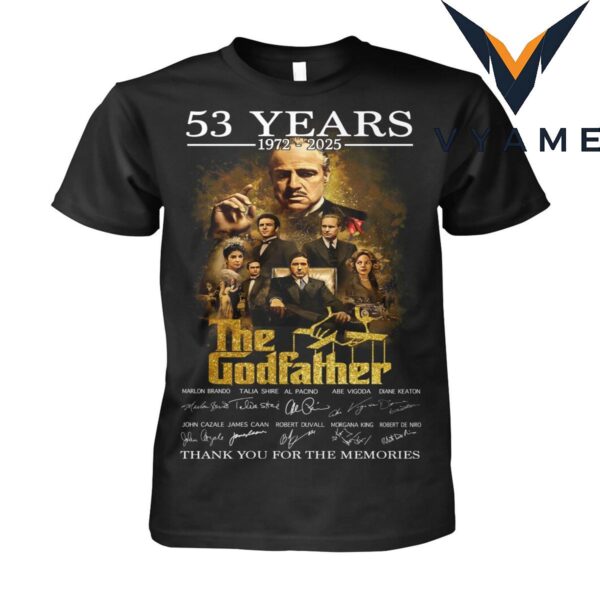 The Godfather 53rd Anniversary T-Shirt (1972–2025) – Cast Tribute & Thank You Design