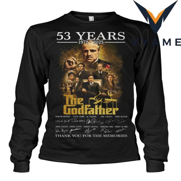 The Godfather 53rd Anniversary T-Shirt (1972–2025) – Cast Tribute & Thank You Design