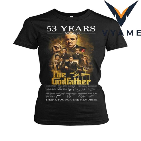 The Godfather 53rd Anniversary T-Shirt (1972–2025) – Cast Tribute & Thank You Design
