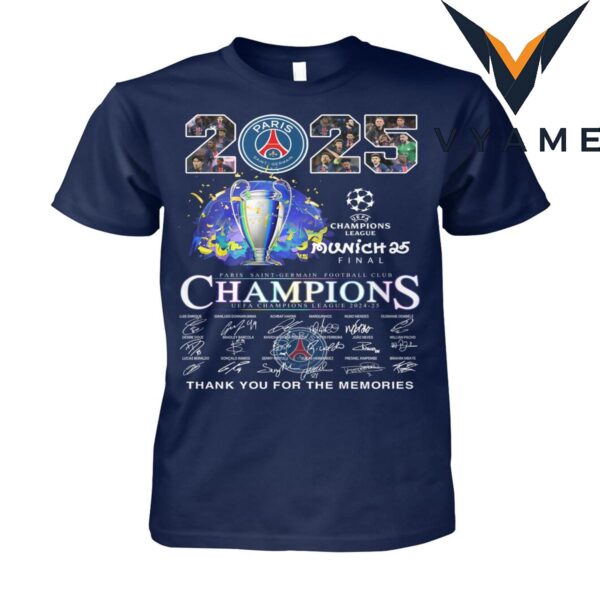 2025 Paris Saint-Germain Champions UEFA Champions T-Shirt