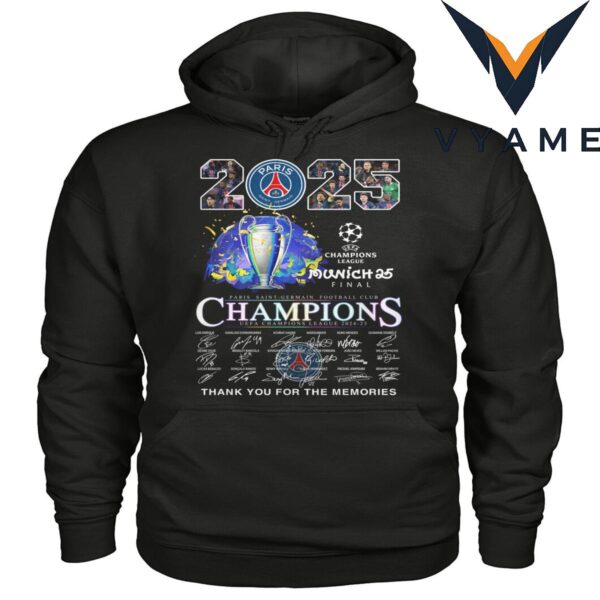 2025 Paris Saint-Germain Champions UEFA Champions T-Shirt