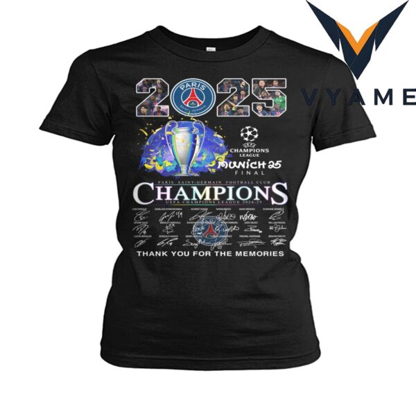2025 Paris Saint-Germain Champions UEFA Champions T-Shirt