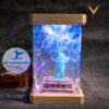 3D Epoxy Resin Shark Lamp – Ocean Night Light with Wood Base _ Unique Home Decor & Christmas Gift