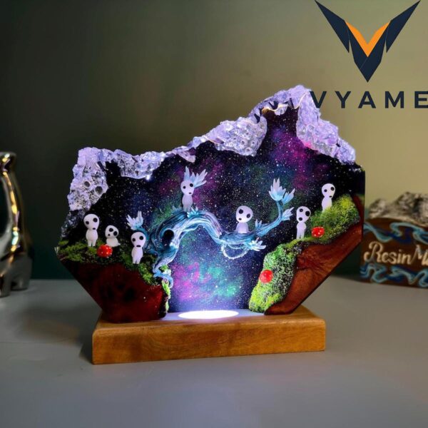 Back to School Custom Anime Epoxy Resin Wood Lamp – Personalized Night Light Gift