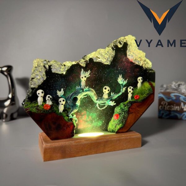 Back to School Custom Anime Epoxy Resin Wood Lamp – Personalized Night Light Gift