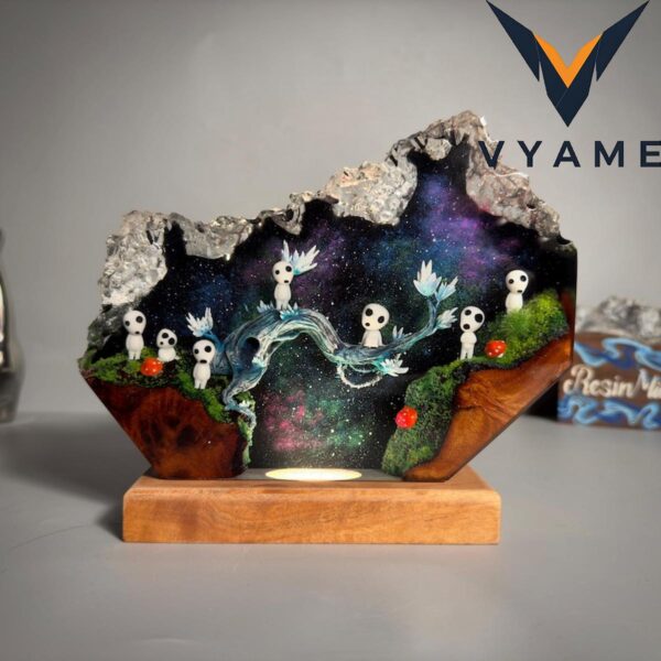 Back to School Custom Anime Epoxy Resin Wood Lamp – Personalized Night Light Gift