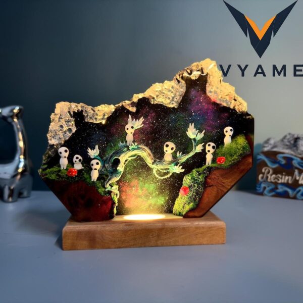 Back to School Custom Anime Epoxy Resin Wood Lamp – Personalized Night Light Gift