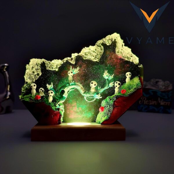Back to School Custom Anime Epoxy Resin Wood Lamp – Personalized Night Light Gift
