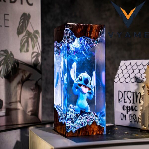 Blue Alien Resin Night Light – Cute Koala Lamp for Kids, Custom Gift for Moms, Playroom or Bedroom Decor