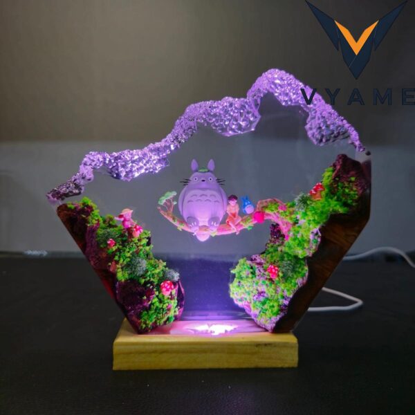 Custom Anime Epoxy Resin Wood Lamp _ Personalized Back to School Night Light Gift