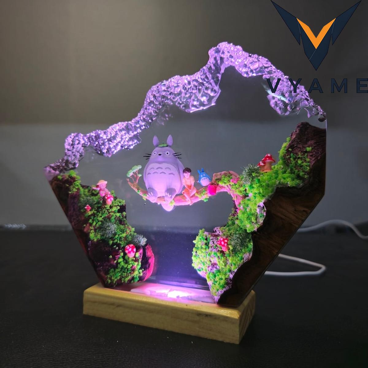 Custom Anime Epoxy Resin Wood Lamp _ Personalized Back to School Night Light Gift Custom Anime Epoxy Resin Wood Lamp _ Personalized Back to School Night Light Gift