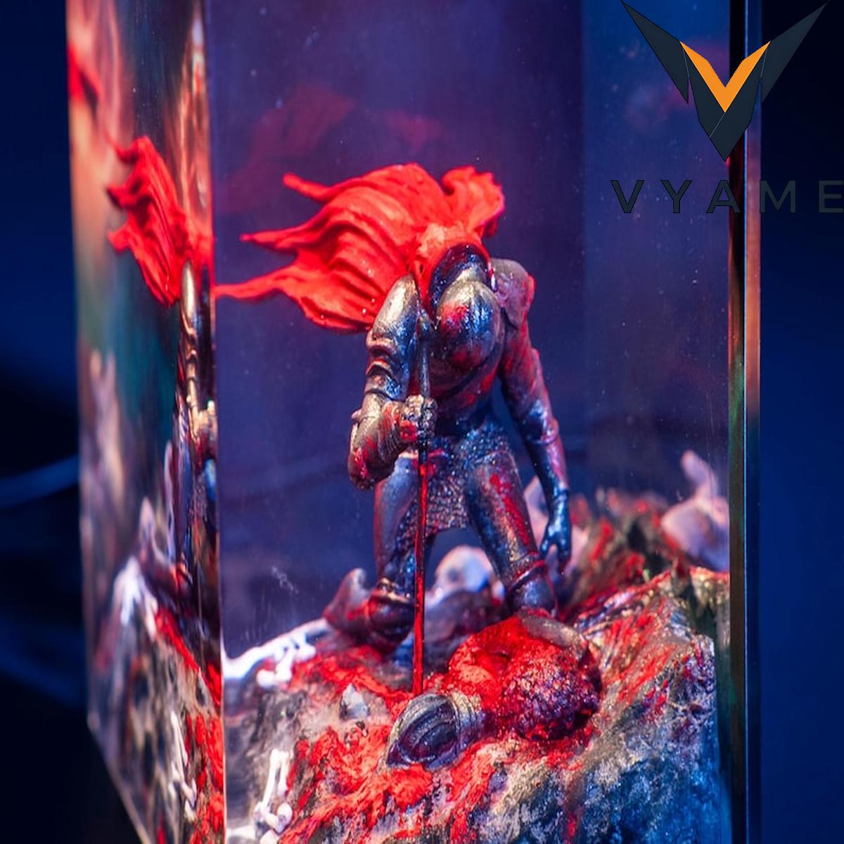 Dark Fantasy Warrior Resin Lamp - Epic Gaming Diorama Night Light Dark Fantasy Warrior Resin Lamp - Epic Gaming Diorama Night Light