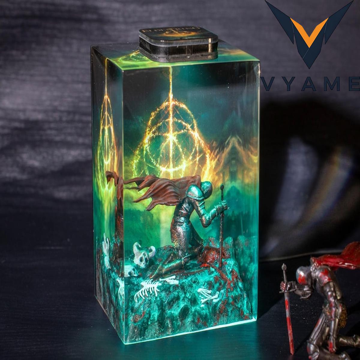 Dark Fantasy Warrior Resin Lamp - Epic Gaming Diorama Night Light Dark Fantasy Warrior Resin Lamp - Epic Gaming Diorama Night Light