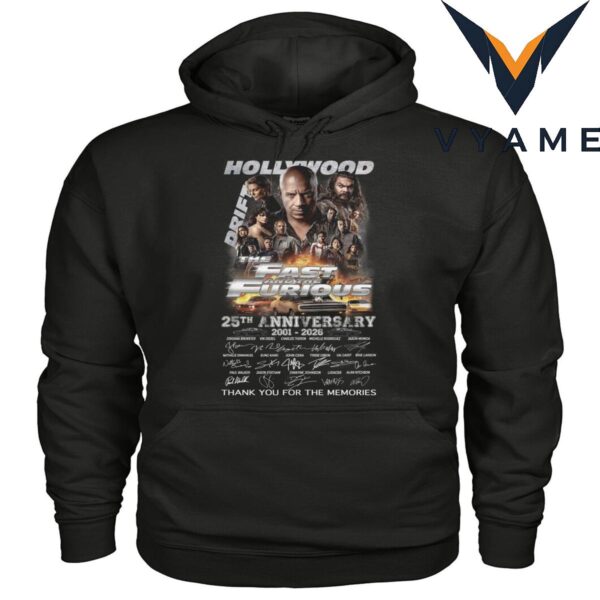 Fast & Furious 25th Anniversary 2001–2026 Commemorative T-Shirt