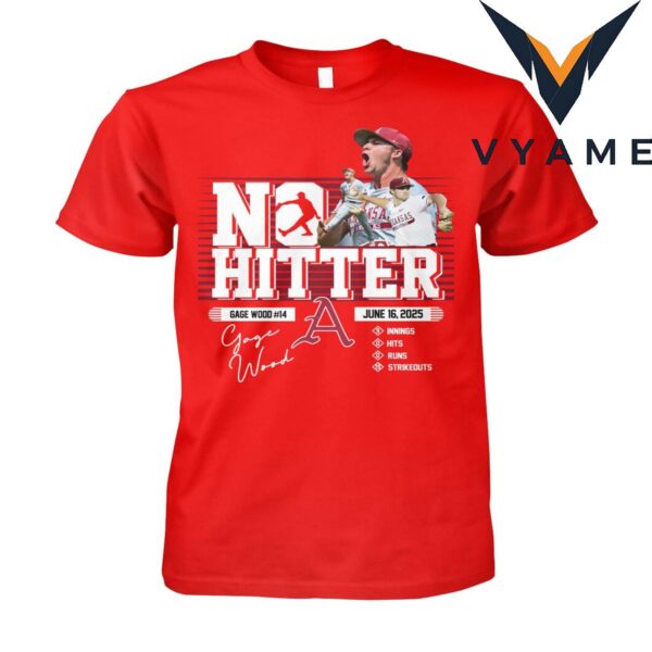 Gage Wood No Hitter T-Shirt – June 16, 2025 Arkansas Razorbacks Baseball