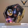 Dinosaur Epoxy Resin Lamp – 3D Volcano Night Light LED Desk Decor Gift