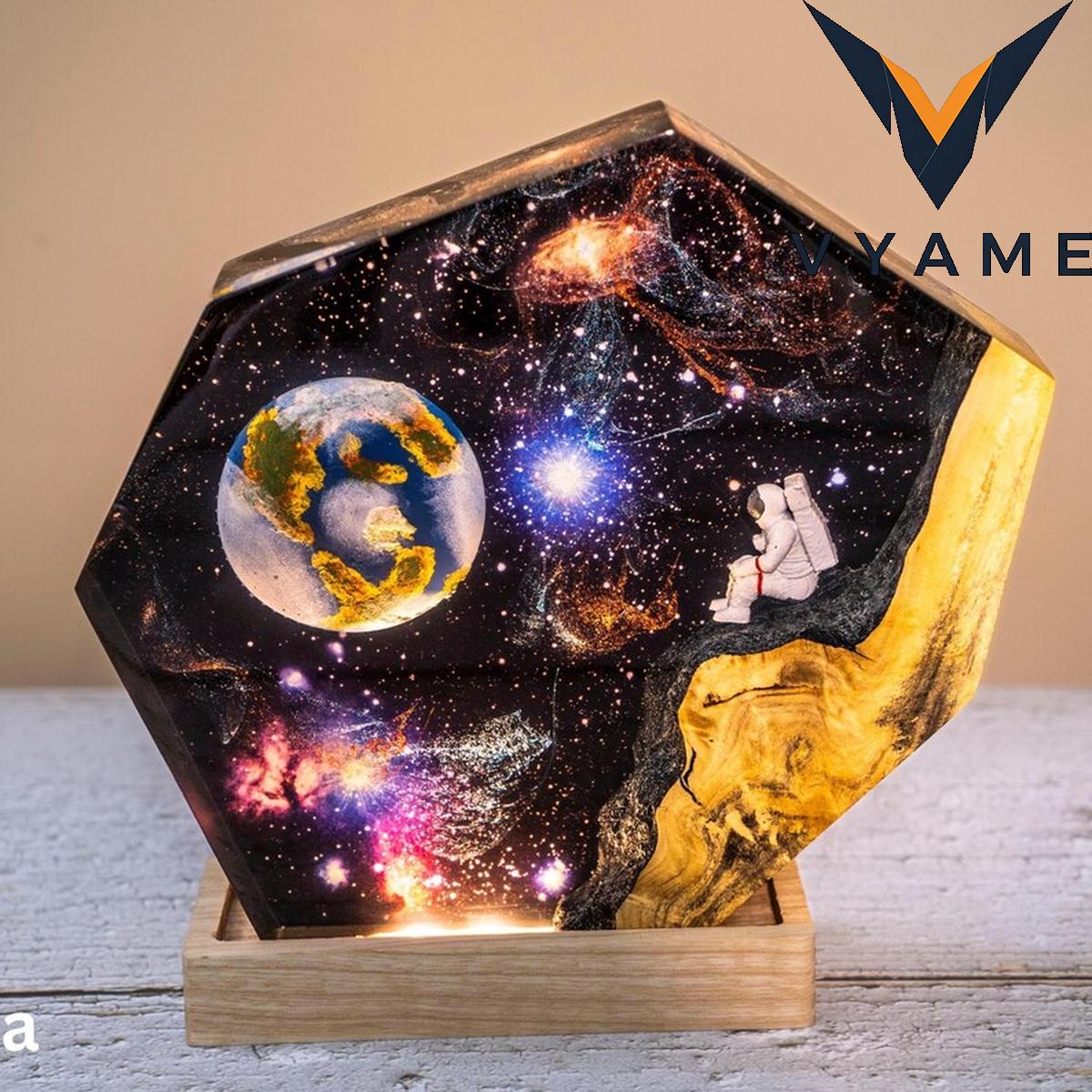 Handmade Astronaut & Earth Resin Lamp _ 3D Space Scene Night Light Handmade Astronaut & Earth Resin Lamp _ 3D Space Scene Night Light