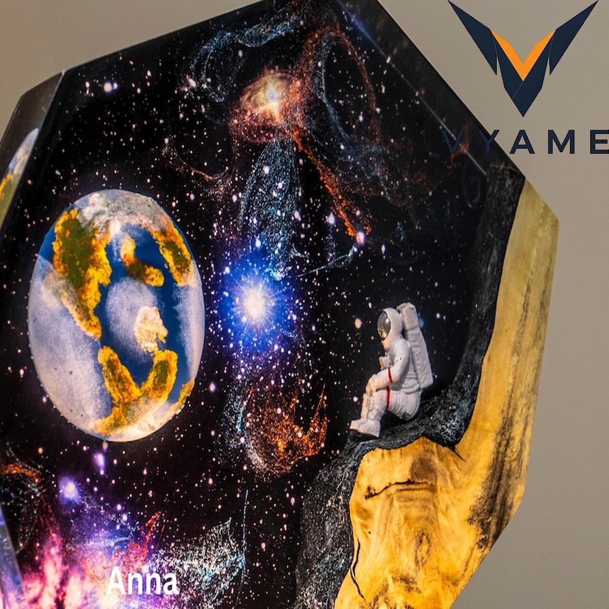 Handmade Astronaut & Earth Resin Lamp _ 3D Space Scene Night Light Handmade Astronaut & Earth Resin Lamp _ 3D Space Scene Night Light