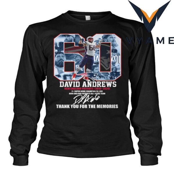 New England Patriots David Andrews 2025 Farewell T-Shirt