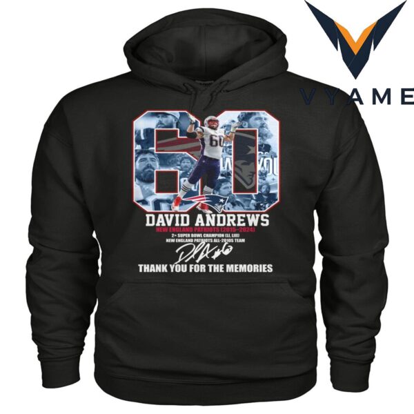 New England Patriots David Andrews 2025 Farewell T-Shirt