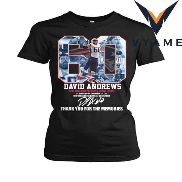 New England Patriots David Andrews 2025 Farewell T-Shirt
