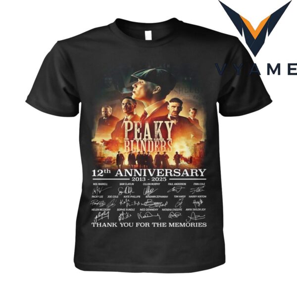 Peaky Blinders 12th Anniversary 2013–2025 T-Shirt Thank You for the Memories