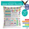 Personalized Pocket Reading Pillow Custom Kids Book Pillow & Baby Shower Gift