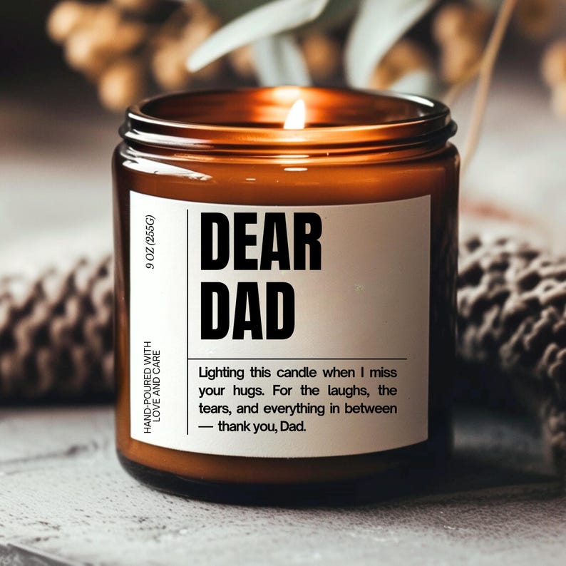 DEAR MOM DAD Candle, Meaningful Gift for Parents, Mother's & Father's Day DEAR MOM DAD Candle, Meaningful Gift for Parents, Mother's & Father's Day