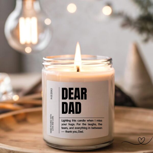 DEAR MOM DAD Candle, Meaningful Gift for Parents,  Mother’s & Father’s Day