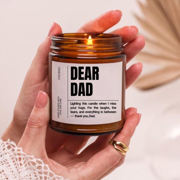 DEAR MOM DAD Candle, Meaningful Gift for Parents,  Mother’s & Father’s Day
