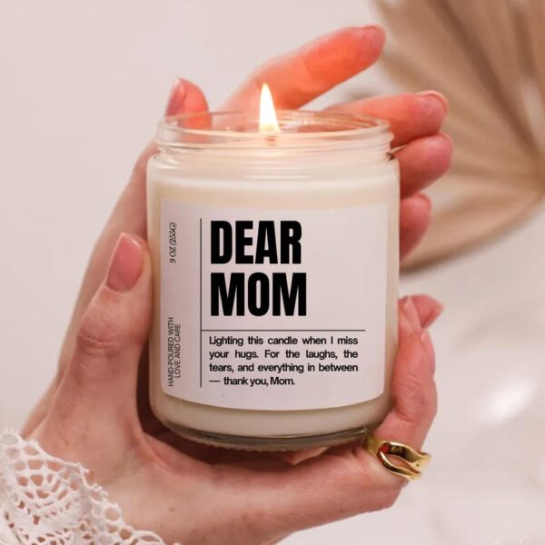 DEAR MOM DAD Candle, Meaningful Gift for Parents,  Mother’s & Father’s Day