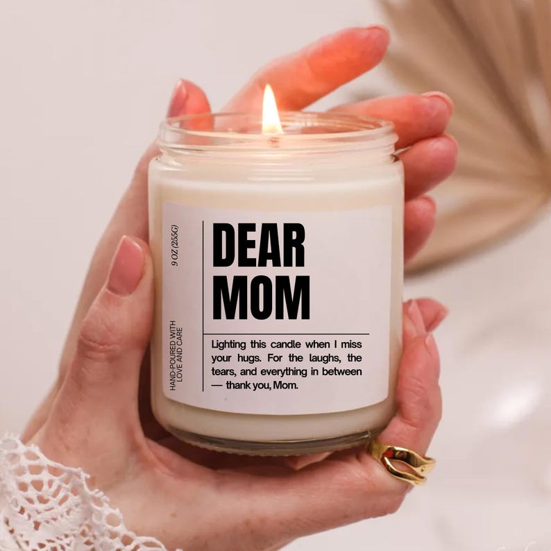 DEAR MOM DAD Candle, Meaningful Gift for Parents, Mother's & Father's Day DEAR MOM DAD Candle, Meaningful Gift for Parents, Mother's & Father's Day