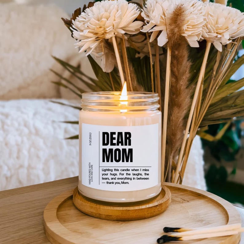 DEAR MOM DAD Candle, Meaningful Gift for Parents, Mother's & Father's Day DEAR MOM DAD Candle, Meaningful Gift for Parents, Mother's & Father's Day