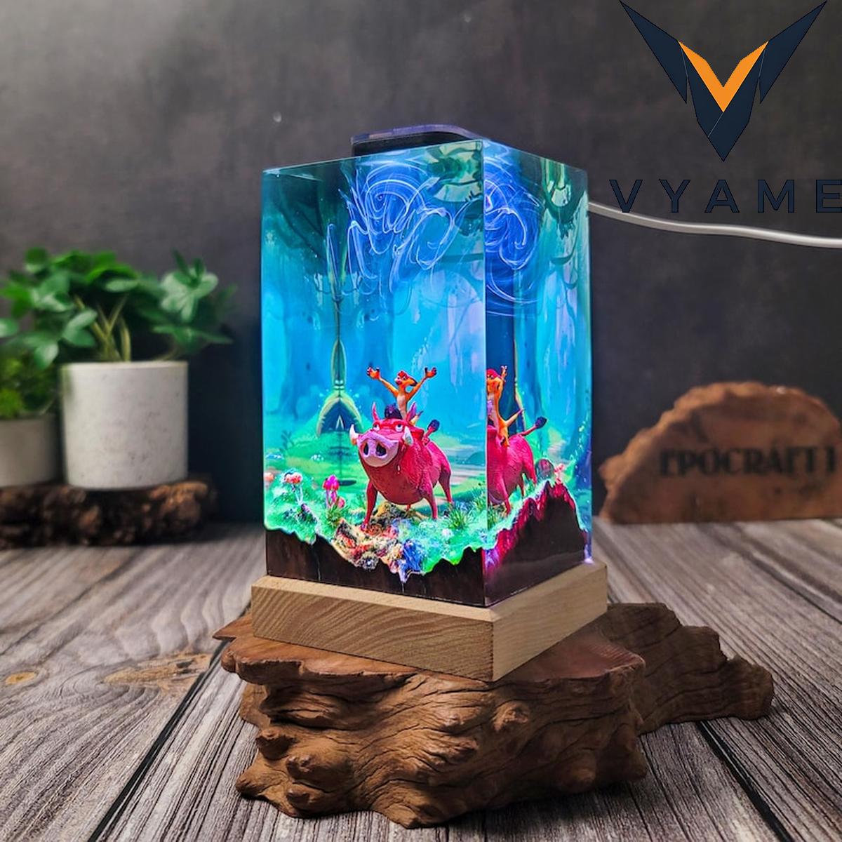 Forest Animal Epoxy Lamp - 3D Jungle Scene LED Night Light Desk Decor Forest Animal Epoxy Lamp - 3D Jungle Scene LED Night Light Desk Decor