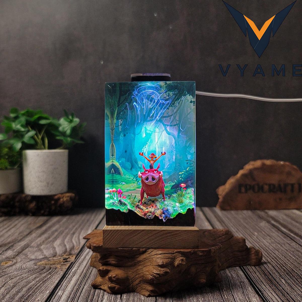 Forest Animal Epoxy Lamp - 3D Jungle Scene LED Night Light Desk Decor Forest Animal Epoxy Lamp - 3D Jungle Scene LED Night Light Desk Decor
