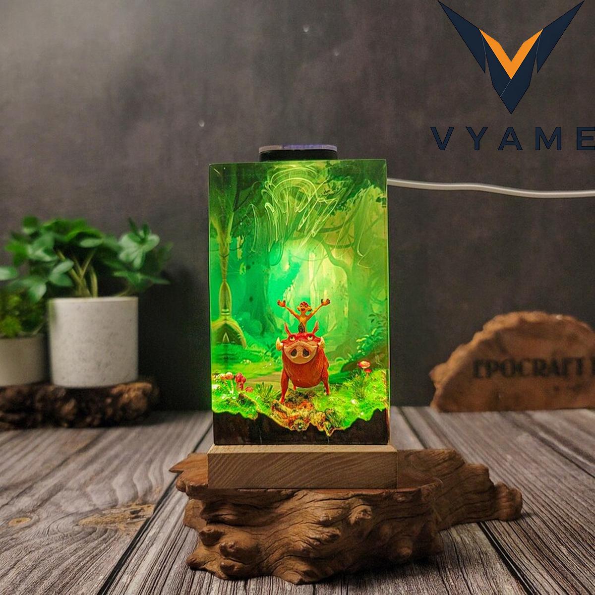 Forest Animal Epoxy Lamp - 3D Jungle Scene LED Night Light Desk Decor Forest Animal Epoxy Lamp - 3D Jungle Scene LED Night Light Desk Decor