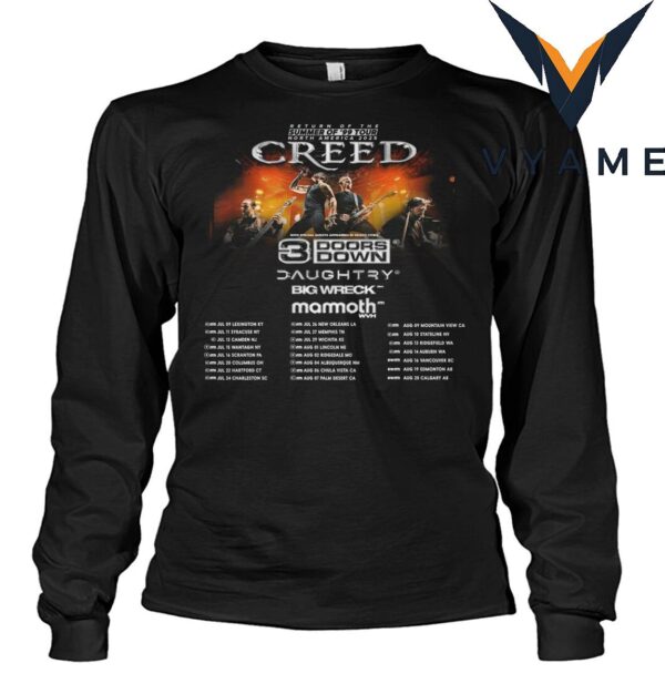 Creed Band Summer Of 99 Tour North America 2025 Tour Dates Unisex T-Shirt