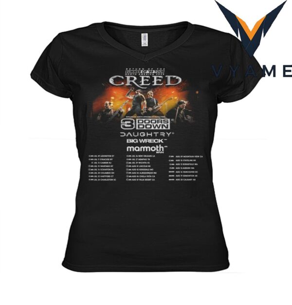 Creed Band Summer Of 99 Tour North America 2025 Tour Dates Unisex T-Shirt