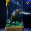 Custom Dinosaur Lamp with Epoxy Resin & Wood  Personalized Night Light