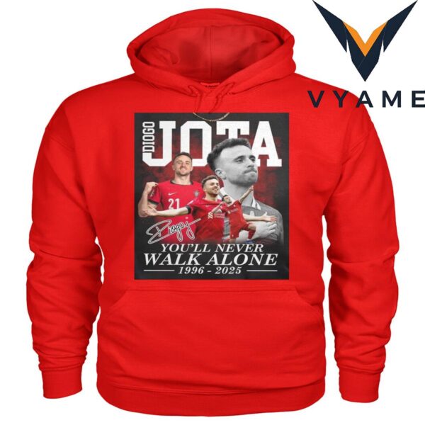 Diogo Jota In Memory 1996-2025 T-Shirt, You’ll Never Walk Alone With Liverpool FC