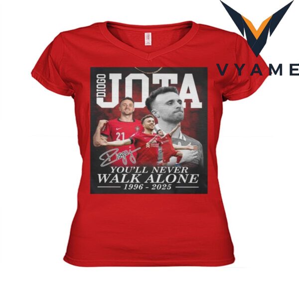 Diogo Jota In Memory 1996-2025 T-Shirt, You’ll Never Walk Alone With Liverpool FC