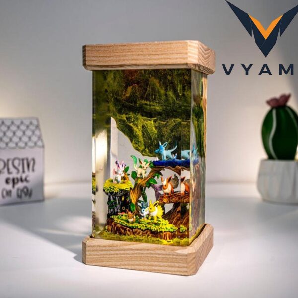 Mini Anime Resin Lamp _ Custom Epoxy Night Light for Kids’ Decor & Study