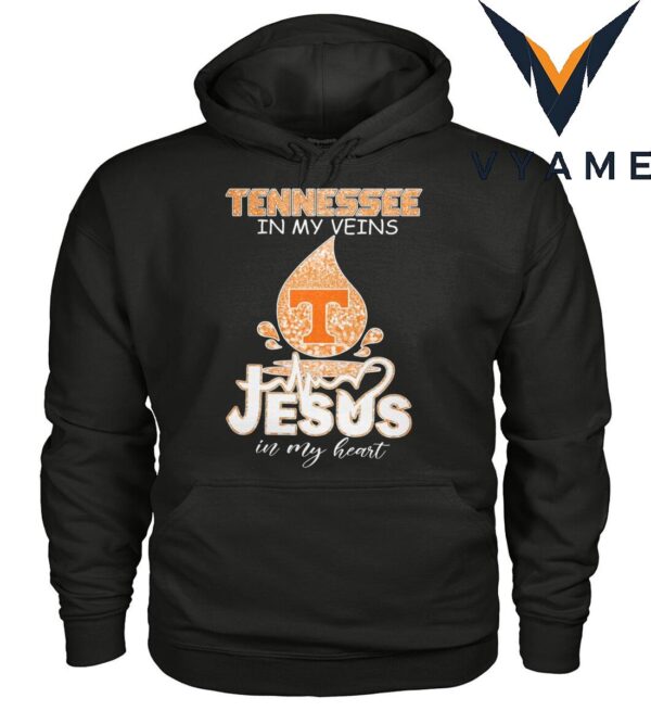 Tennessee in my veins Jesus in my heart diamond blood shirt