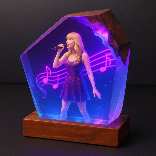 Epoxy Art Lamp Model of Performing Singer Taylor Swift, Gift For Fan