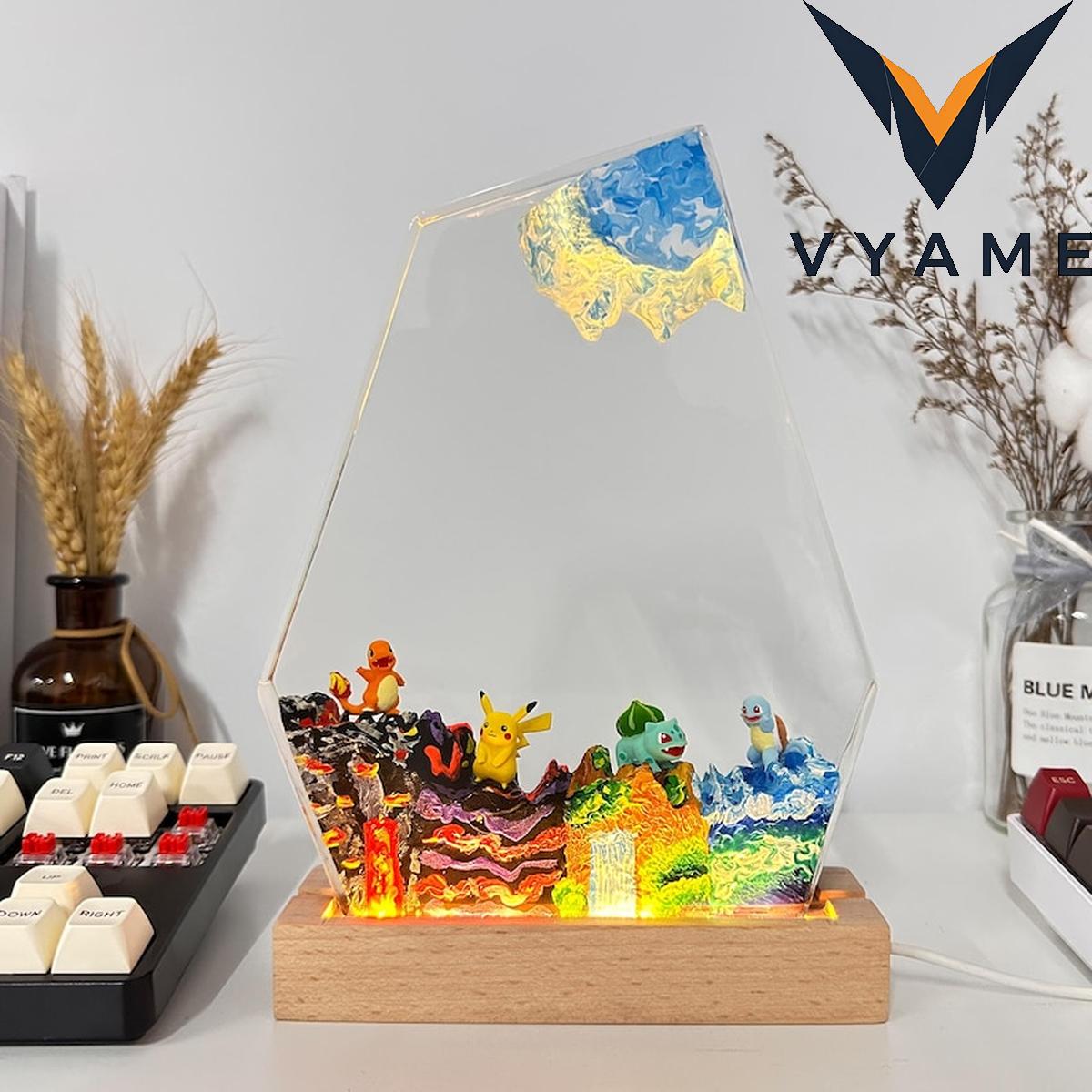 Pokemon Custom Resin Lamp, Personalized Epoxy Night Light, Unique Pokemon Gift