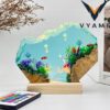 Unique Ocean Resin Lamp, Custom Epoxy Night Light, Handmade Bedside Gift