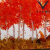 Autumn Birch Forest Resin Lamp Fox Diorama Fall Decor Unique Handmade Night Light 2